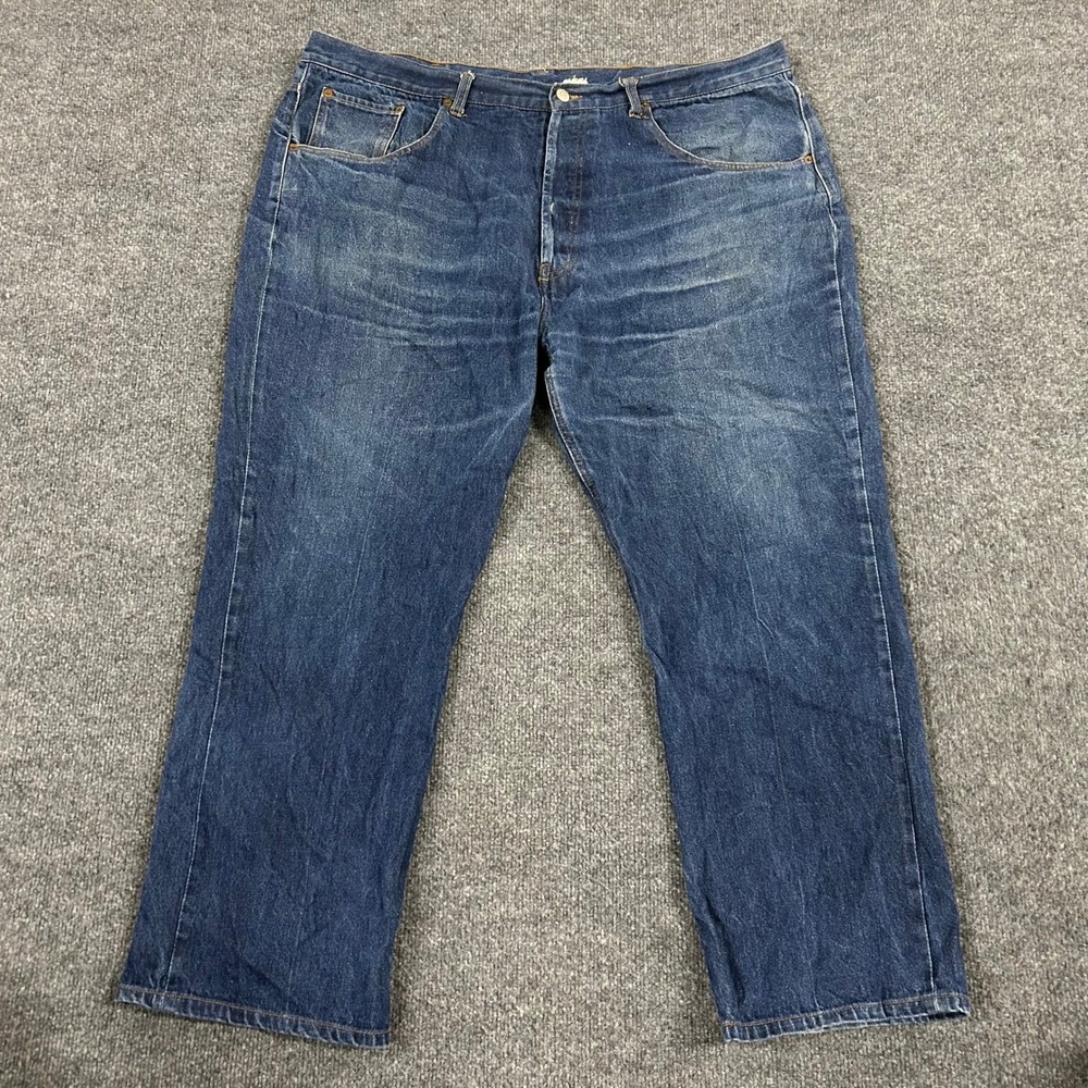 Levi's Jeans Mens Size 42 Blue 501 Straight Leg Button Fly Denim Worn In 42x27